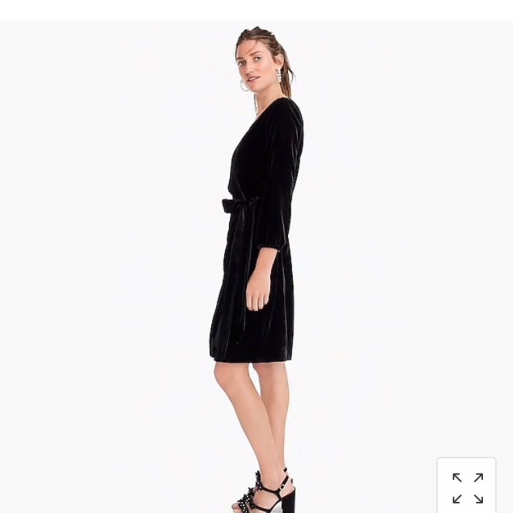 J Crew wrap dress in drapey velvet -navy - Picture 3 of 4